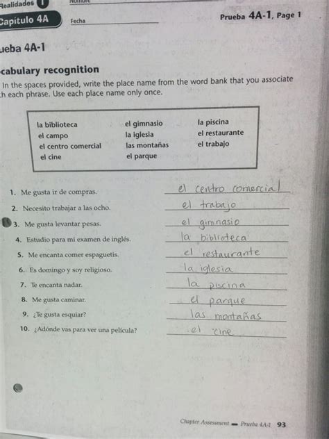 Unlock Linguistic Mastery: Realidades 2 Capitulo 4B Crossword Answers Page 89 References